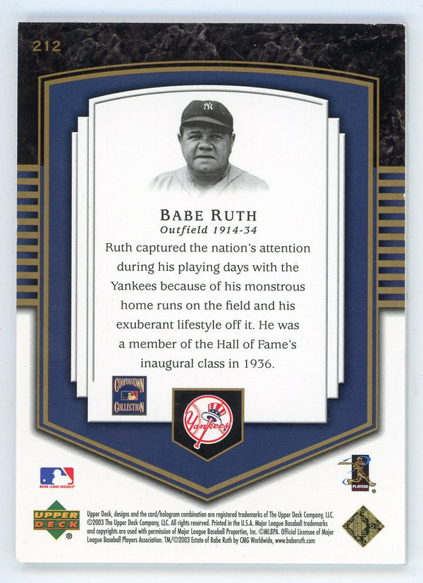 Babe Ruth Unsigned 2003 Upper Deck Portraits Card