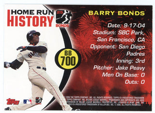 Barry Bonds 2006 Topps Home Run History 700 #BB700