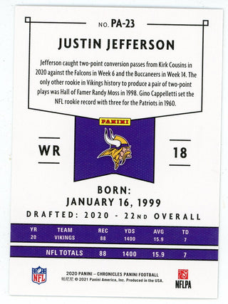 Justin Jefferson 2020 Panini Chronicles #PA-23
