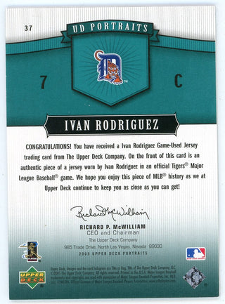 Ivan Rodriguez 2005 Upper Deck Portraits Patch Relic #37