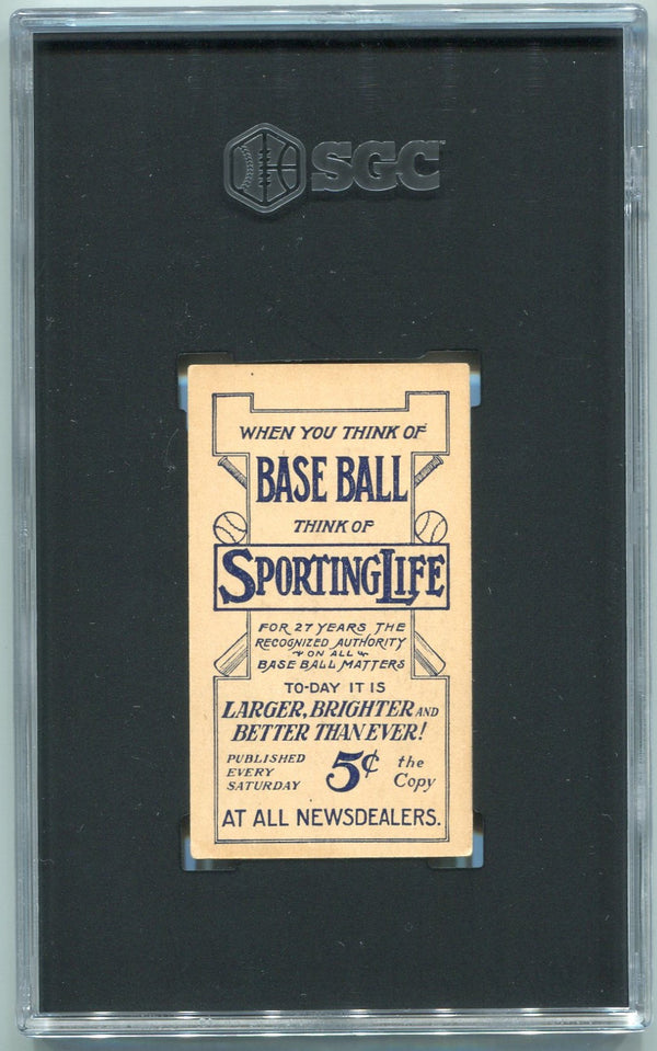 Tim Jordan 1910 - 1911 Sporting Life Blue Variation Tobacco Card #M116 SGC Graded 3.5