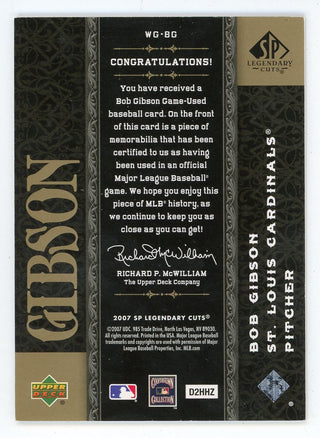 Bob Gibson 2007 Upper Deck When It Was A Game Patch Relic #WG-BG