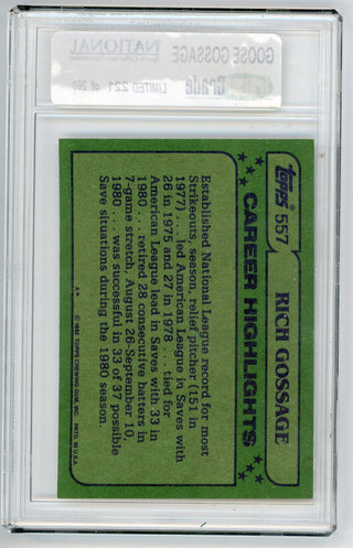 Rich Gossage Autographed 1982 Topps #557
