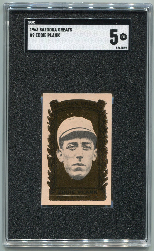 Eddie Plank 1963 Bazooka Greats Card #9 SGC Graded 5