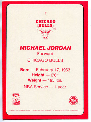 Michael Jordan 1985 Star 5x7 Team Supers Rookie Card #1