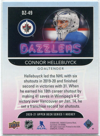 Connor Hellebuyck 2020 - 2021 Upper Deck Dazzlers Orange Card #DZ-49