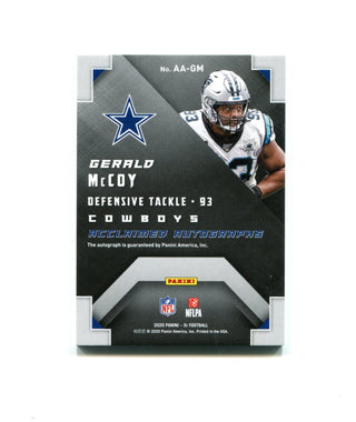 Gerald McCoy 2020 Panini Acclaimed Autographs XR #AA-GM 1/5 Card