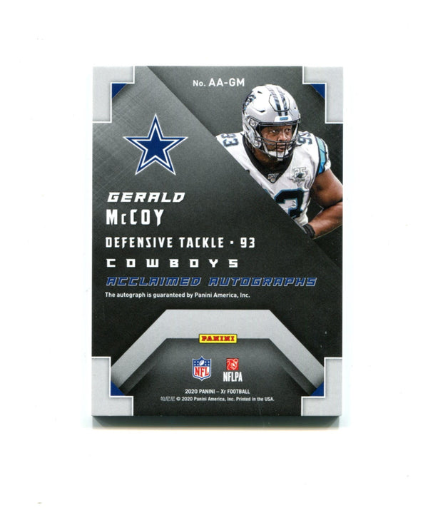 Gerald McCoy 2020 Panini Acclaimed Autographs XR #AA-GM 1/5 Card