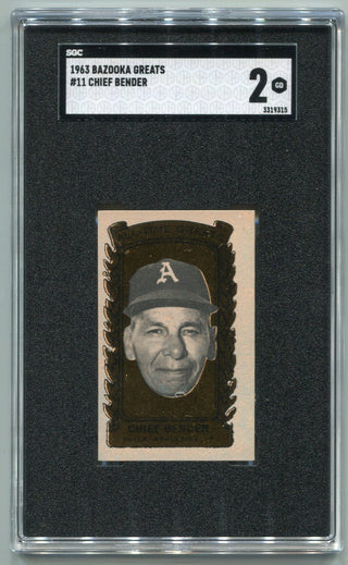Chief Bender 1963 Bazooka Greats Card #11 SGC Graded 2