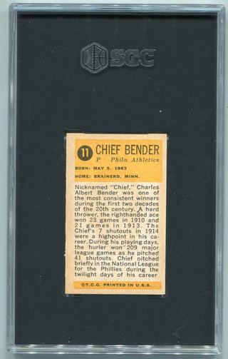 Chief Bender 1963 Bazooka Greats Card #11 SGC Graded 2