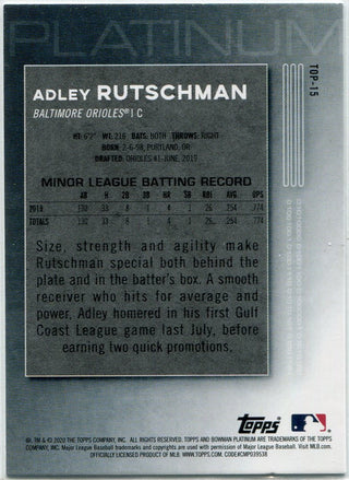 Adley Rutschman 2020 Bowman Platinum Ice Parallel RC #TOP-15
