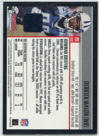 Derrick Mason Autographed 2001 Bowman Chrome Refractor Card #BC-DM