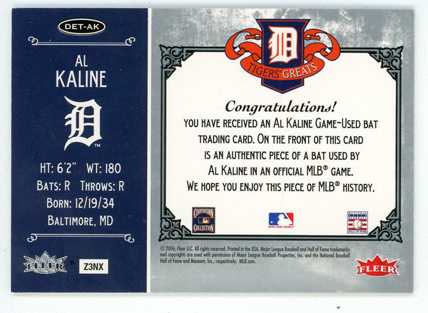 Al Kaline 2006 Fleer Greats of the Game Bat Relic #DET-AK