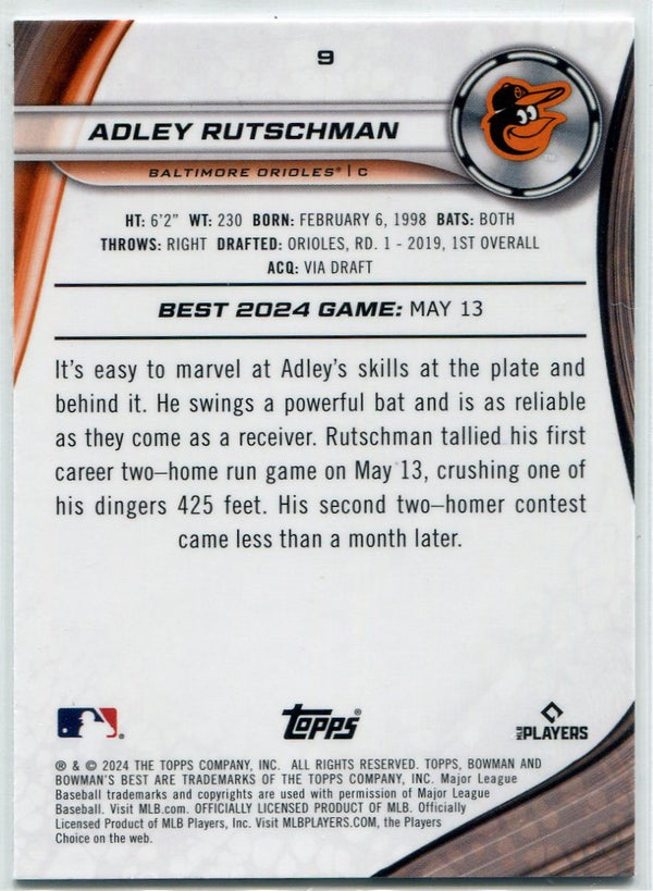 Adley Rutschman 2024 Bowmans Best Purple Refractor Card #9 208/250