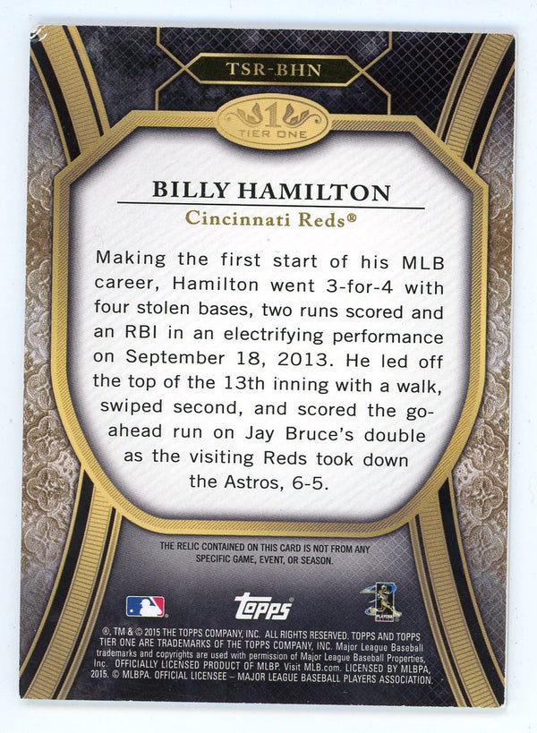 Billy Hamilton 2015 Topps Tier 1 Patch Relic #TSR-BHN