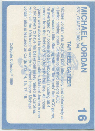 Michael Jordan 1989 Collegiate Collection Coca Cola Card #16