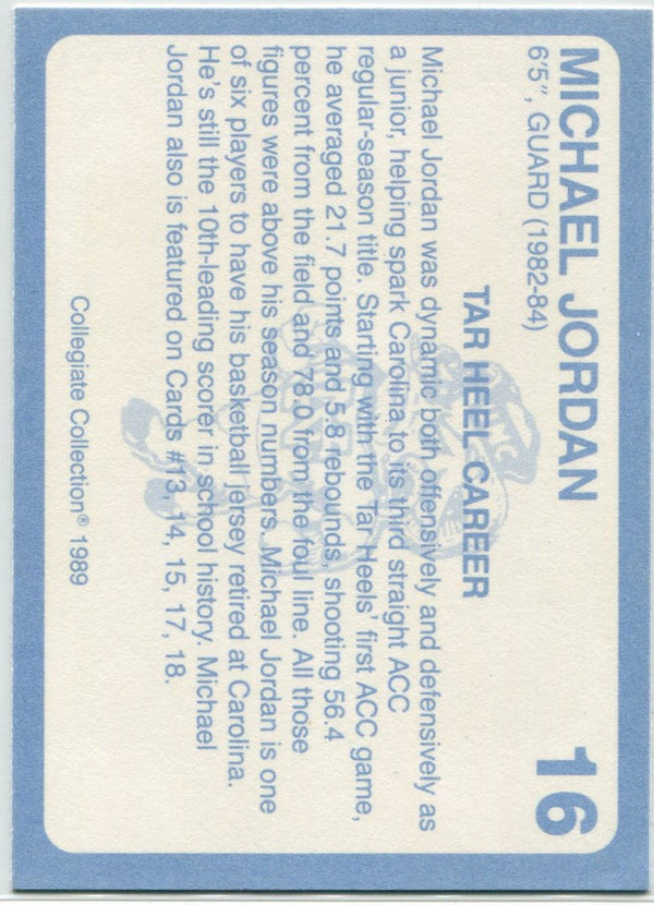 Michael Jordan 1989 Collegiate Collection Coca Cola Card #16