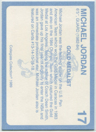 Michael Jordan 1989 Collegiate Collection Coca Cola Card #17