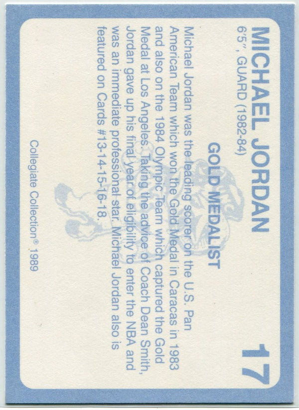 Michael Jordan 1989 Collegiate Collection Coca Cola Card #17