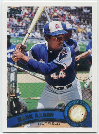 Hank Aaron 2011 Topps Photo Variation SP Card #510