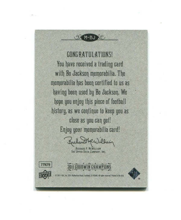 Bo Jackson 2011 Upper Deck Goodwin Champions #M-BJ Card