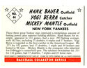Mickey Mantle/Yogi Berra/ Hank Bauer 1996 Topps #44 1953 Reprint Card