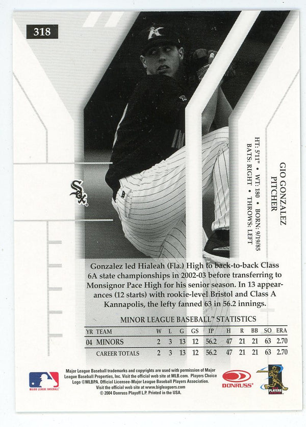 Gio Gonzalez Autographed 2004 Donruss Draft Picks #318