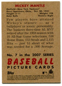 Mickey Mantle 2007 Topps Bowman Heritage #7 Reprint Card