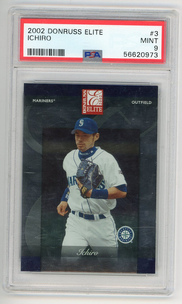 Ichiro 2002 Donruss Elite #3 PSA MT 9