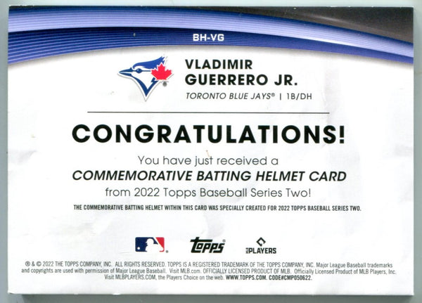 Vladimir Guerrero Jr 2022 Topps Commemorative Batting Helmet Card #BHVG