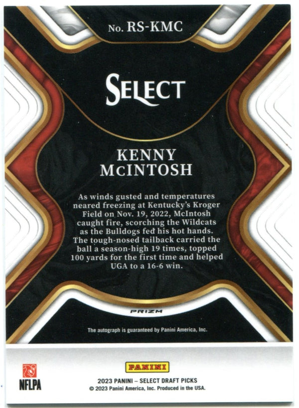 Kenny McIntosh 2023 Panini Select Draft Picks AUTO Prizm RC #RS-KMC