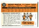Mickey Mantle 1997 Topps #350 1996 Chrome Reprint Card