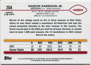 Marvin Harrison Jr 2024 Topps Chrome Sepia Refractor RC #204