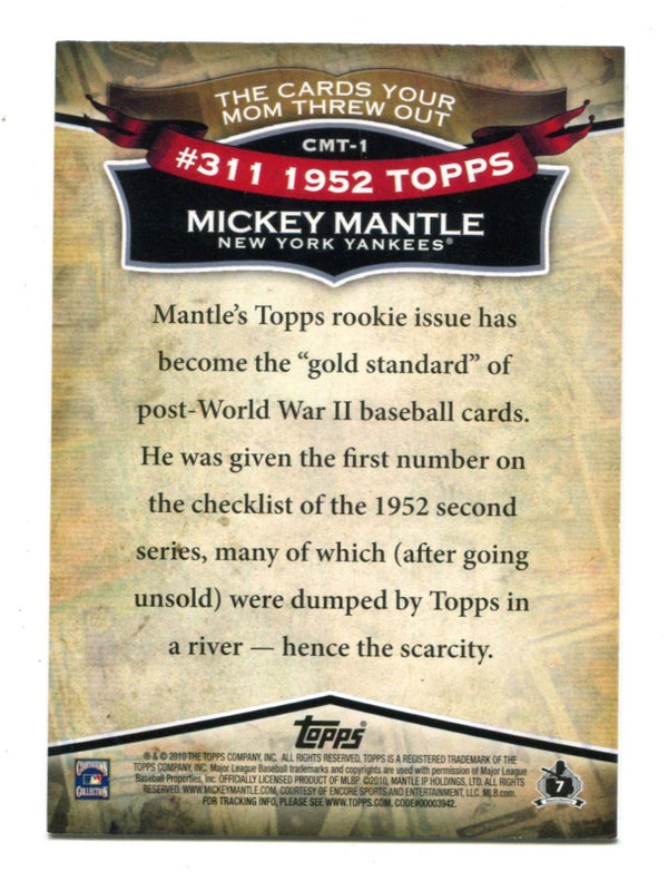 Mickey Mantle 2010 Topps #CMT Reprint Card
