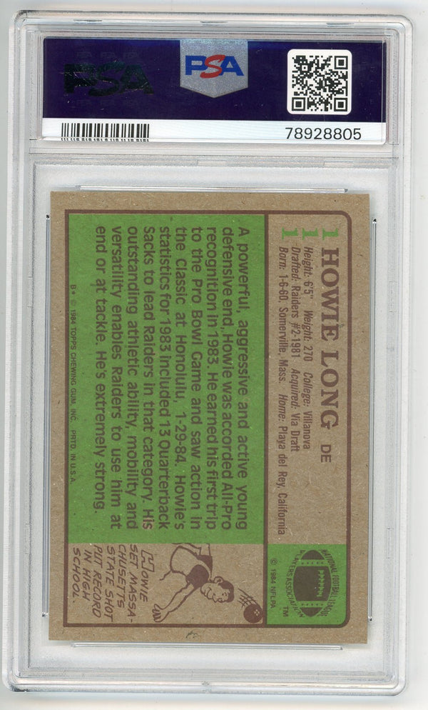 Howie Long 1984 Topps Card #111 PSA MT 9