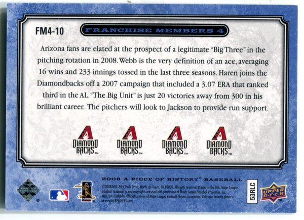 Franchise Members Arizona Diamondbacks Webb/Haren/Johnson/Jackson /25 Card