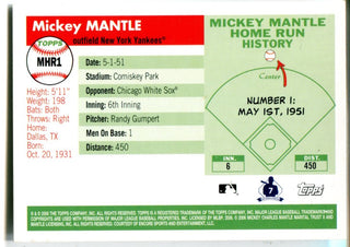 Mickey Mantle 2006 Topps #MHR1 Reprint Card