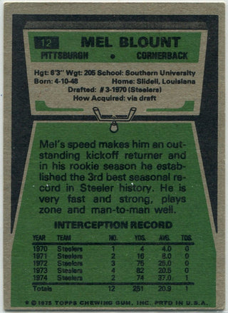 Mel Blount 1975 Topps RC #12