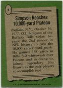 OJ Simpson 1978 Topps 1977 Highlights Card #4