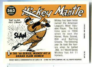 Mickey Mantle 1996 Topps Commemorative Set #563  Card