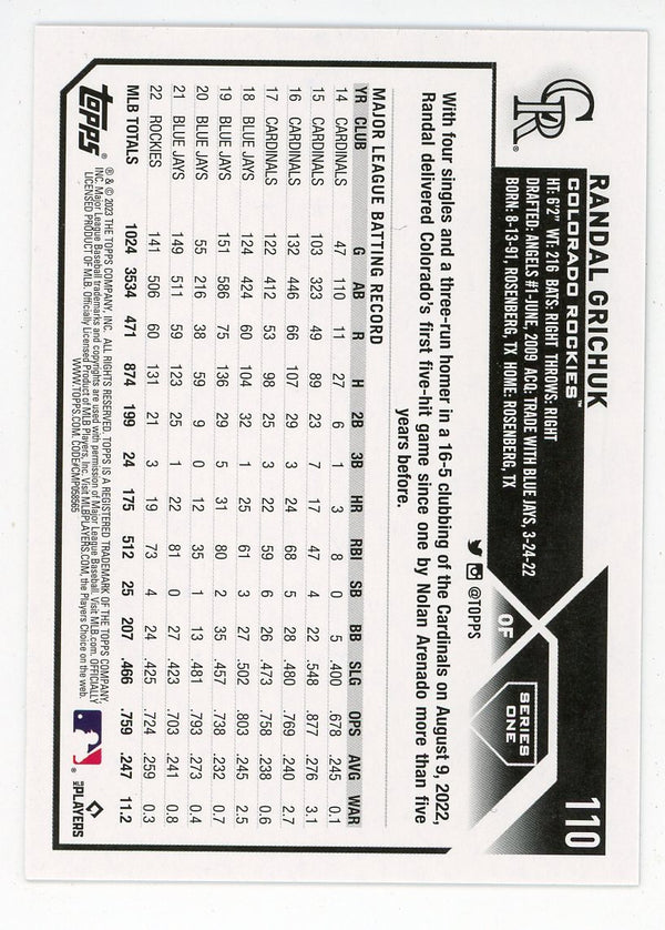 Randal Grichuk 2023 Topps #110