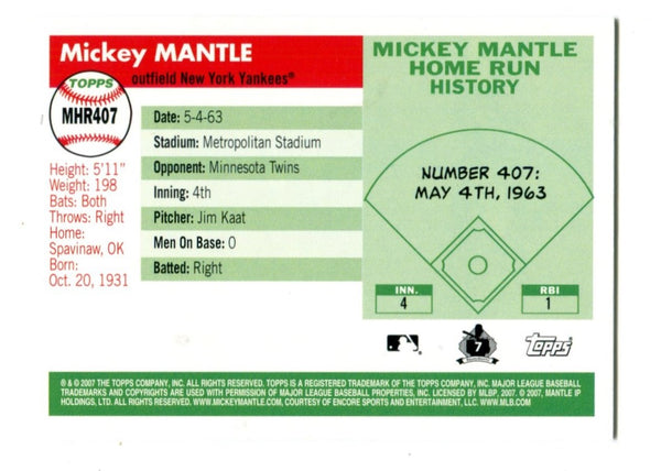Mickey Mantle 2007 Topps #407 Card