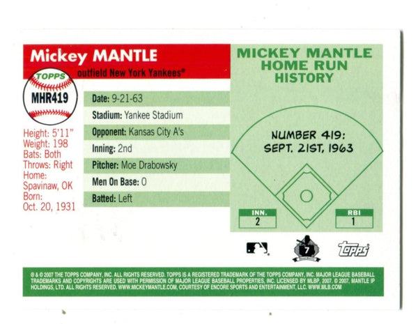 Mickey Mantle 2007 Topps #419 Card