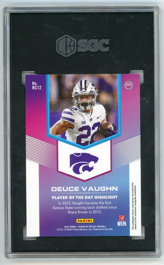 Deuce Vaughn 2023 Panini Player of the Day #RC12 Orange /199 SGC 9.5