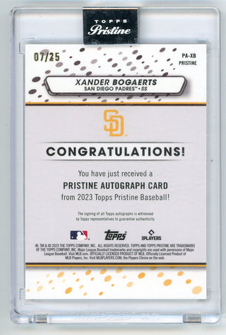 Xander Bogaerts 2023 Topps Pristine Autographed Card #PA-XB