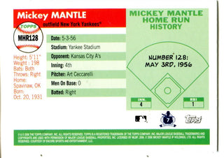 Mickey Mantle 2007 Topps #128 Card