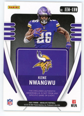 Kene Nwangwu 2021 Panini Absolute Rookie Patch Relic Card #ARM-KNW