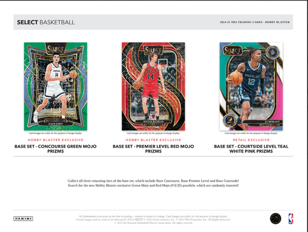 2024-25 Panini Select Basketball Hobby Blaster Box (Exclusive Green & Red Mojo Prizms)