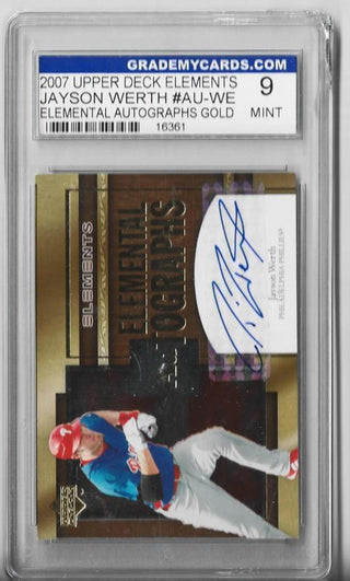 Jayson Werth 2007 Upper Deck Elements #AU-WE Elemental Autographs Gold Card