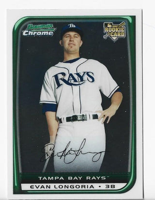 Evan Longoria 2008 Topps #216 Bowman Chrome Autograph Rookie Card